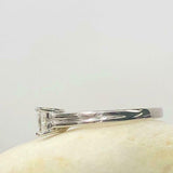 0.49ct Princess Cut Diamond Engagement Ring Solitaire Women 14k WhiteGold Finish