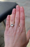 1.5ct Engagement Ring Oval Cut Diamond Petite Solitaire 14k White Gold Finish