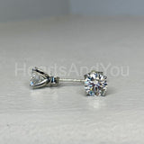 0.55ct Round Cut Moissanite Solitaire Stud Women Earrings 14k White Gold Plated