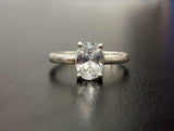 1.5ct Engagement Ring Oval Cut Diamond Solitaire Women 14k White Gold Finish