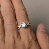 1.4ct Round Cut Diamond Engagement Ring 14k White Gold Finish Infinity Promise