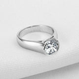 1ct Round Cut Diamond Engagement Ring Tension Set Solitaire 14k WhiteGold Finish