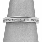 2Ct Baguette Cut Diamond Channel Set Single Row Wedding Band 14K White Gold Over