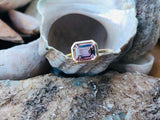 2.1ct Emerald Cut Peach Morganite Bezel Set Solitaire Ring 14k White Gold Finish