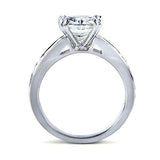 2.5Ct Cushion Cut VVS1 Diamond Solitaire with Accents Ring 14K White Gold Finish