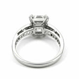 2.6ct Emerald Cut Diamond Engagement Ring Asscher Accents 14k White Gold Finish