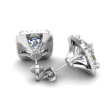 4.5ct Cushion Cut VVS1D Diamond Halo Stylish Stud Earrings 14k White Gold Finish