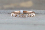 0.5ct Round Cut Diamond Wedding Band 14k RoseGold Finish Stackable Half Eternity