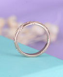 0.5ct Round Cut Diamond Milgrain Eternity Wedding Ring Band 14k Rose Gold Finish