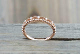 0.1ct Round Cut Diamond Engagement Ring 14k Rose Gold Finish Crown Tiara Style