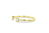 Open Stackable Wedding Band 0.7ct Baguette Cut Diamond 14k Yellow Gold Finish