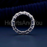 1ct Radiant Simulated Diamond Full Eternity Wedding Band 14k White Gold Plated