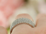 5ct Round Cut Diamond Half Eternity Cluster Wedding Band 14k White Gold Finish