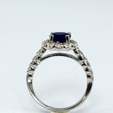 2.3ct Round Cut Purple Amethyst Engagement Ring Diamond Halo 14k White Gold Over