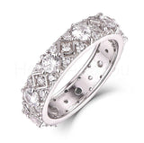 2.5ct Round Cut Moissanite Tile Design Full Eternity Band 14k White Gold Plated