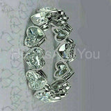 2.1ct Heart Cut Simulated Diamond Eternity Wedding Band 14k White Gold Plated