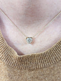 1ct Heart Simulated Diamond Beze Set Pendant with Chain 14k Yellow Gold Plated