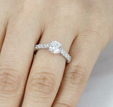 2.2ct Round Cut Diamond Engagement Ring Classic Solitaire 14k White Gold Finish