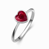 0.5Ct Heart Cut Pink Ruby Solitaire Proposal Engagement Ring 14K White Gold Over