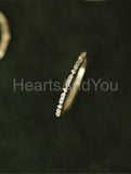 0.2ct Round Cut Moissanite Stacking Hearts Wedding Band 14k Yellow Gold Plated