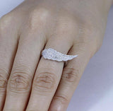 2Ct Round Cut Diamond Angel Fairy Wing Engagement Ring 14K White Gold Finish