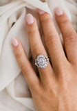 1.85ct Oval Cut Diamond Engagement Ring Iced Halo Cluster 14k White Gold Finish