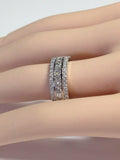 5Ct Princess Round Cut Diamond 3 Row Eternity Wedding Band 14K White Gold Finish