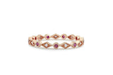 1ct Round Cut Pink Ruby Milgrain Full Eternity Wedding Band 14k Rose Gold Finish