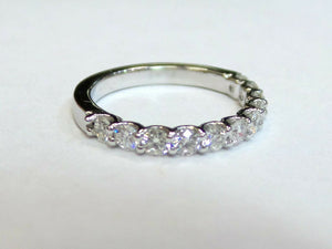 2.7ct Wedding Ring Band Round Cut Diamond Half Eternity 14k White Gold Finish