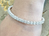 17ct Round Moissanite Classic Tennis Bracelet for Women 14K White Gold Plated