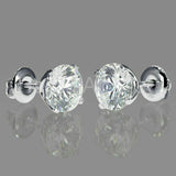 2ct Round Cut Moissanite Solitaire Stud Earrings For Women 14k White Gold Plated