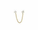 0.5ct Dangle Earrings Round Cut Diamond Chain Solitaire 14k Yellow Gold Finish