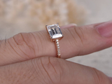 1.7ct Emerald Cut Diamond Engagement Ring 14k Rose Gold Finish 4 Prong Solitaire