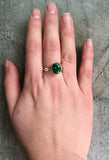 1ct Engagement Ring Oval Cut Green Emerald Two Stone 14k White Gold Finish