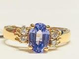 2.3ct Oval Cut Blue Tanzanite Diamond Petite Solitaire Ring 14k Yellow Gold Over