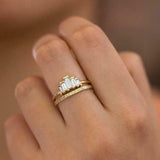 1.5ct Baguette Cut Diamond Bridal Set Band Engagement Ring 14k YellowGold Finish