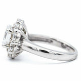 3.5ct Round Cut VVS1D Diamond Engagement Ring Solitaire Halo 14k White Gold Over