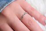 0.2ct Round Cut VVS1 Diamond Engagement Ring Floral Branch 14k White Gold Finish