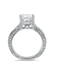 3.5Ct Princess Cut Diamond Split Shank Iced Solitaire Ring 14K White Gold Finish