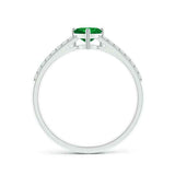 1ct Heart Cut Green Peridot Diamond Round Accent Ring 14k White Gold Finish