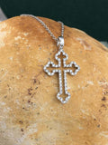 1.2ct Round Cut VVS1 Diamond Pendant Chain Jesus Cross Design 14k WhiteGold Over