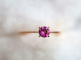 1ct Engagement Ring Round Cut Pink Sapphire Solitaire 14k Rose Gold Finish