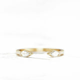 Open Cuff Snake Wedding Band 0.7ct Marquise Cut Diamond 14k Yellow Gold Finish