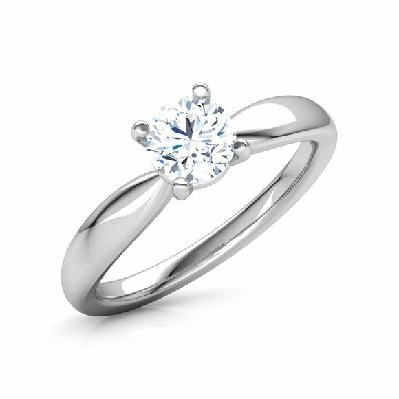 1.3ct Engagement Ring Round Cut Diamond Solitaire Promise 14k White Gold Finish