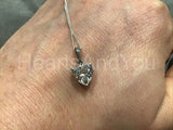 1ct Heart Cut Simulated Diamond Solitaire Pendant 14k White Gold Plated NO CHAIN