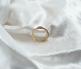 0.2ct Engagement Ring Baguette Cut Pink Ruby Minimalist 14k Yellow Gold Finish