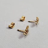 0.1ct Round Cut Moissanite Evil Eye Pushback Stud Earrings 14K YellowGold Plated