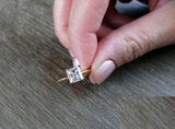 1ct Princess Cut Diamond Engagement Ring 14k Rose Gold Finish Solitaire Promise