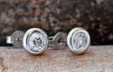 Cluster Design Stud Earrings 0.6ct Round Cut VVS1D Diamond 14k White Gold Finish