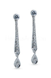 0.5ct Round Cut Moissanite Vertical Bar Drop Earrings 14k White Gold Plated